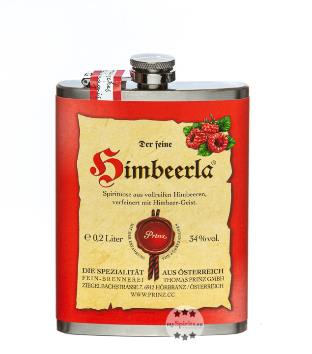 Prinz Flachmann Himbeerla  (34 % Vol., 0,2 Liter) von Fein-Brennerei Prinz