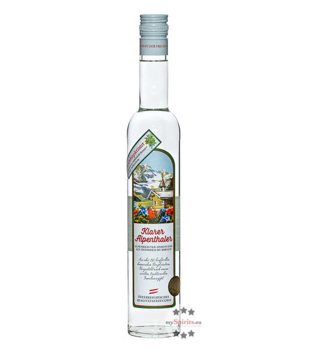 Prinz Klarer Alpenthaler Kräuterschnaps  (38 % Vol., 0,5 Liter) von Fein-Brennerei Prinz