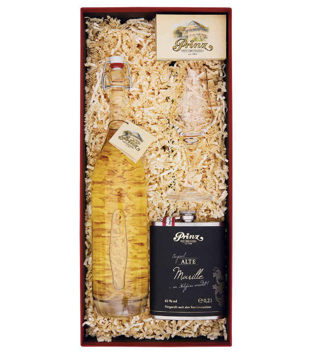 Prinz Geschenkset Alte Marille Variation (41 % vol, 0,7 Liter) von Fein-Brennerei Prinz