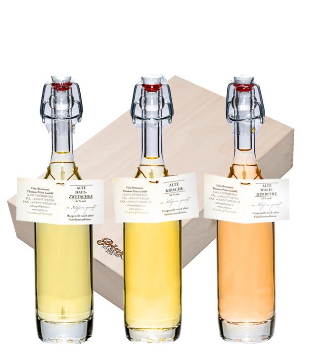 Prinz Geschenkset Holzfass-Traum (41 % vol, 0,6 Liter) von Fein-Brennerei Prinz