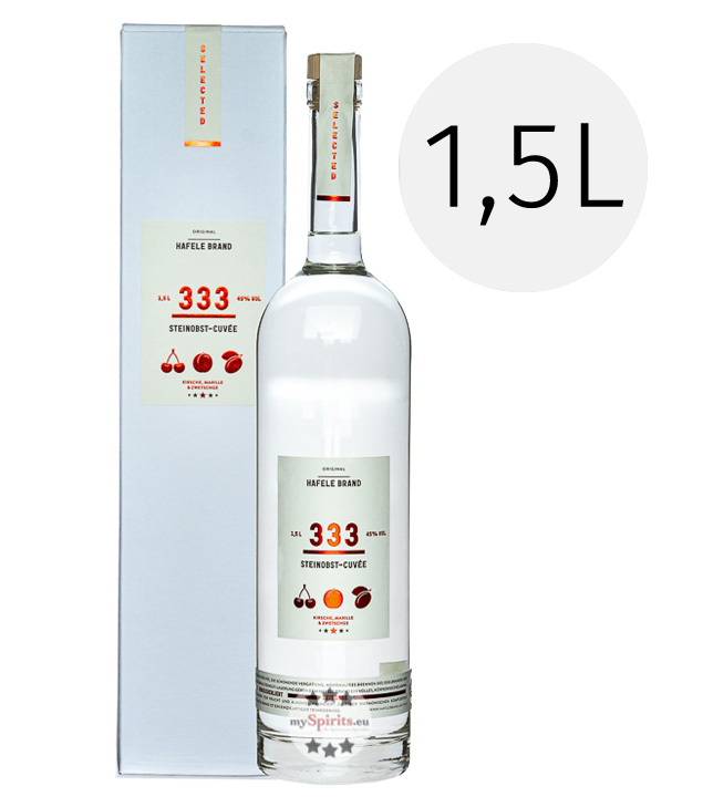 Prinz Hafele Brand 333 Steinobst Cuvée 1,5l (45 % Vol., 1,5 Liter) von Fein-Brennerei Prinz