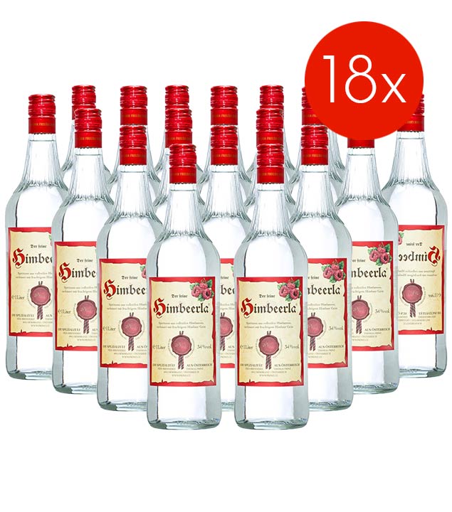 Prinz Himbeerla / 34% Vol. - 18 Flaschen (34% vol, 1,0 Liter) von Fein-Brennerei Prinz