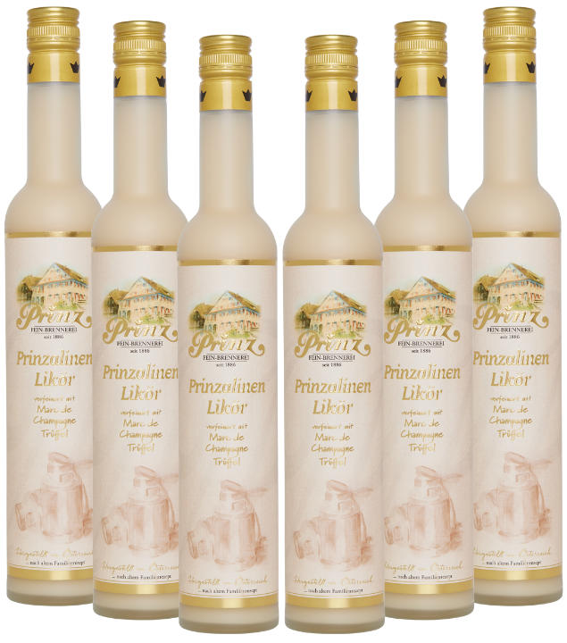 Prinz Prinz Prinzalinen Likör verfeinert mit Marc de Champagne Trüffel - 6 Flaschen (15 % vol, 3,0 Liter) von Fein-Brennerei Prinz