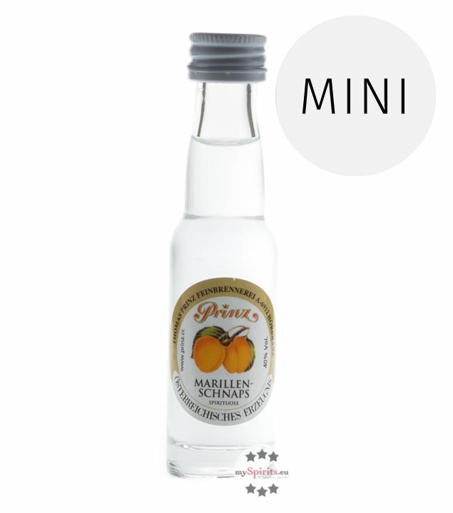 Prinz Marillen-Schnaps  (40% Vol., 0,02 Liter) von Fein-Brennerei Prinz