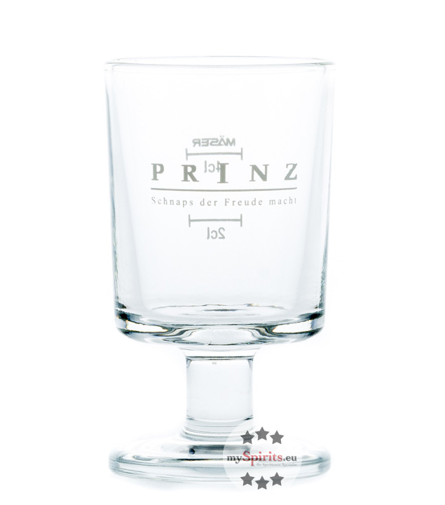 Prinz Original Schnaps-Glas groß - Stamperl mit Stiel von Fein-Brennerei Prinz