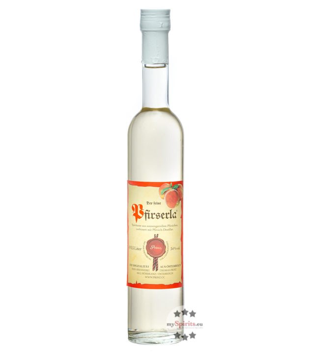 Prinz Pfirserla  (34% Vol., 0,5 Liter) von Fein-Brennerei Prinz