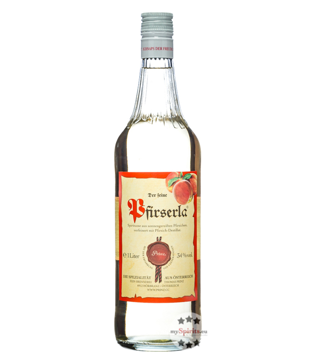 Prinz Pfirserla (34 % Vol., 1,0 Liter) von Fein-Brennerei Prinz