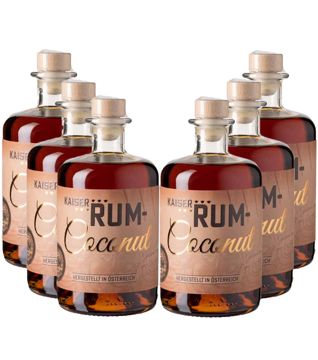 Prinz Rum-Coconut Likör mit Inländerrum - 6 Flaschen (40% Vol., 0,5 Liter) von Fein-Brennerei Prinz
