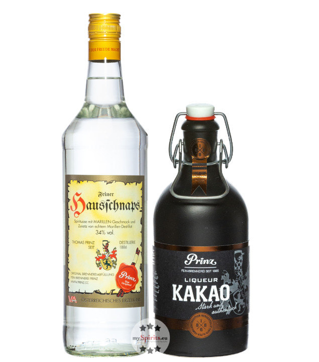 Prinz Set: Hausschnaps & Nobilant Kakao (34 % & 37,7 % vol, 1,5 Liter) von Fein-Brennerei Prinz