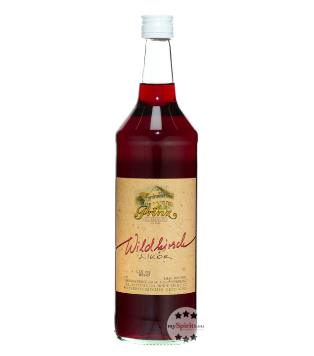 Prinz Wildkirsch Likör  (16 % Vol., 1,0 Liter) von Fein-Brennerei Prinz