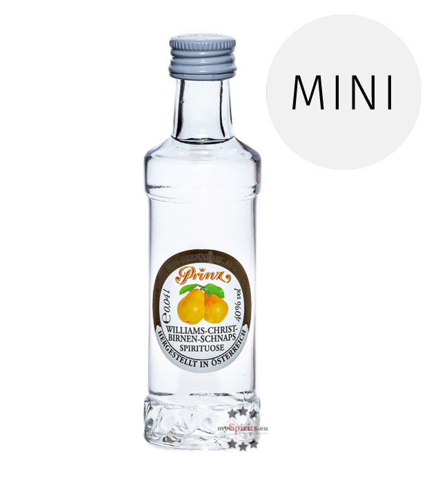 Prinz Williams-Birnen Schnaps Mini 4cl (40 % Vol., 0,04 Liter) von Fein-Brennerei Prinz