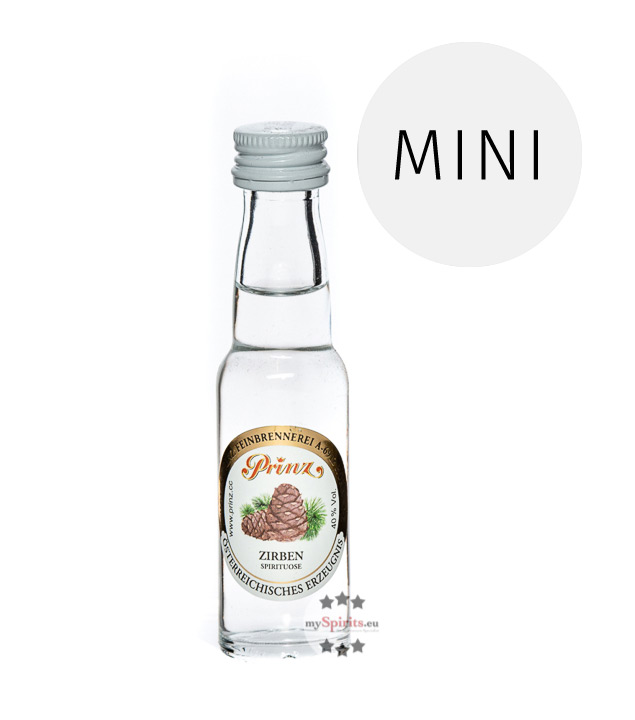 Prinz Zirben Schnaps  (40 % Vol., 0,02 Liter) von Fein-Brennerei Prinz