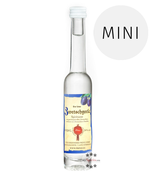 Prinz Zwetschgerla Mini 4cl (34 % Vol., 0,04 Liter) von Fein-Brennerei Prinz