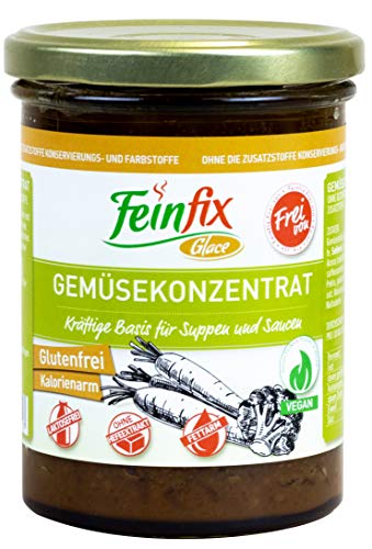 Feinfix Gemüsekonzentrat 420g für 10 Liter Gemüse-Fond VEGAN | für Suppe und Sauce | Gemüse Fond Konzentrat Frei von | Glutenfrei | Kalorienarm | Laktosefrei | Ohne Hefeextrakt | OJ-7KJ2-JOOH von FeinFix