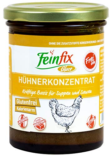 Feinfix Hühnerkonzentrat 420g für 10 Liter Hühner-Fond | für Suppe und Sauce | Huhn Fond Konzentrat Frei von | Glutenfrei | Kalorienarm | Laktosefrei | Ohne Hefeextrakt | 7A-Y9LY-KPOQ von FeinFix