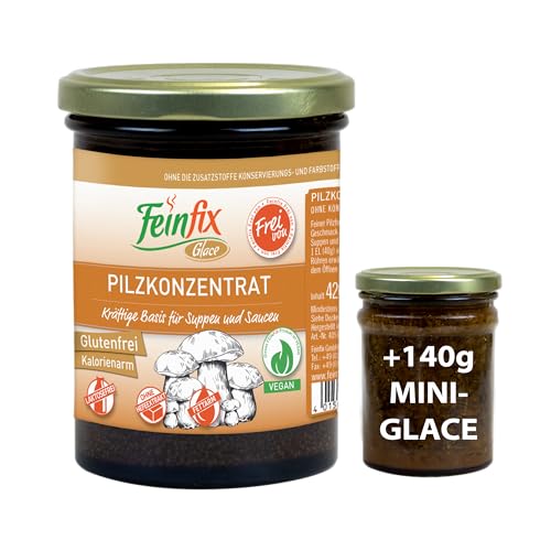 Feinfix Pilzkonzentrat 420g für 10 Liter Pilz-Fond | für Suppe und Sauce | Pilz Fond Konzentrat Frei von | Glutenfrei | Kalorienarm | Laktosefrei | Ohne Hefeextrakt von FeinFix