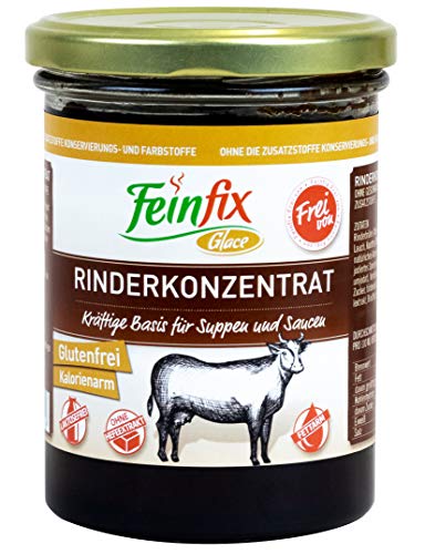 Feinfix Rinderkonzentrat 420g für 10 Liter Rinder-Fond | für Suppe und Sauce | Rind Fond Konzentrat Frei von | Glutenfrei | Kalorienarm | Laktosefrei | Ohne Hefeextrakt | J3-FZJ7-2AEK von FeinFix