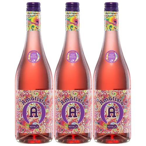 Anecoop Bodegas Amatista Moscato Rosado Frizzante Lieblich Roséwein Spanien inkl. FeinWert E-Book (3 x 0,75 l) von FeinWert