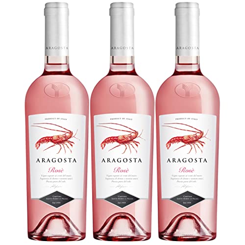 Aragosta rosé DOC Roséwein Wein trocken Italien I Visando Paket (3 x 0,75l) von FeinWert