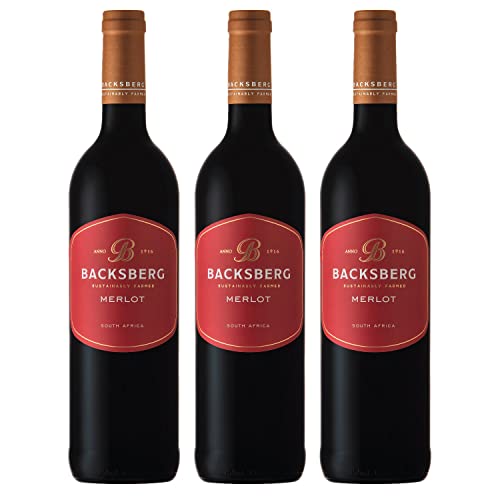 Backsberg Merlot Rotwein Wein trocken Südafrika I FeinWert Paket (3 x 0,75l) von FeinWert