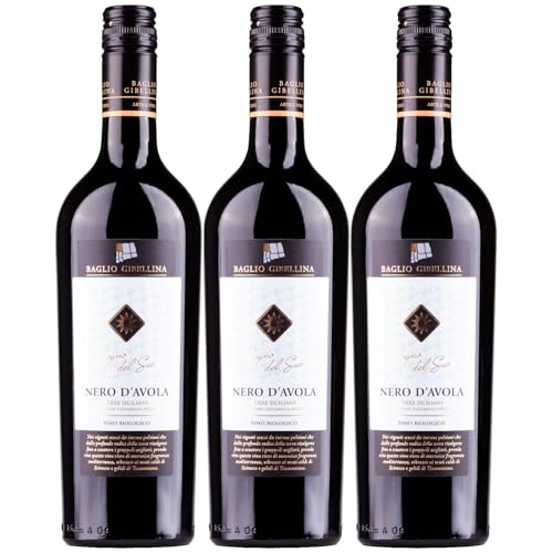 Baglio Gibellina Sogno del Sud Nero d'Avola Bio Rotwein Wein halbtrocken Sizilien Italien inkl. FeinWert E-Book (3 x 0,75l) von FeinWert