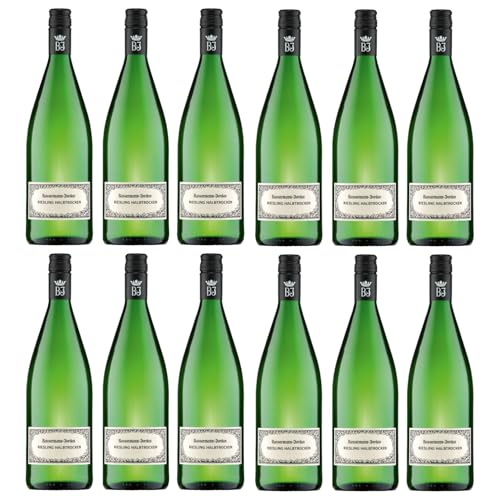 Bassermann-Jordan Riesling Weisswein Wein Halbtrocken Pfalz Deutschland Inkl. FeinWert E-Book (12 x 1,0l) von FeinWert