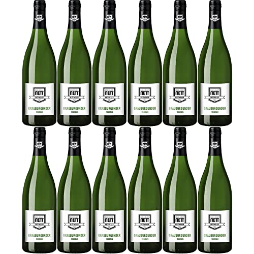 Bergdolt-Reif & Nett Grauburgunder Liter Weißwein Qualitätswein b.A trocken Pfalz I FeinWert Paket (12 x 1,0l) von FeinWert