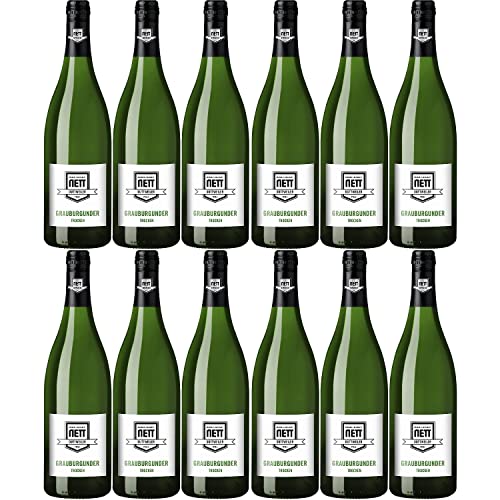 Bergdolt-Reif & Nett Grauburgunder Liter Weißwein Qualitätswein b.A trocken Pfalz I FeinWert Paket (12 x 1,0l) von FeinWert