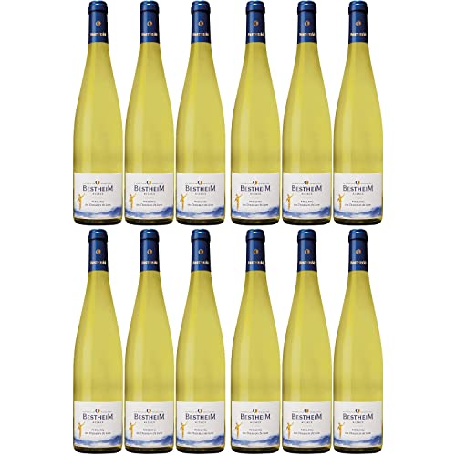 Bestheim Riesling Classic Alsace AOC Weißwein Wein trocken Frankreich I FeinWert Paket (12 x 0,75l) von FeinWert