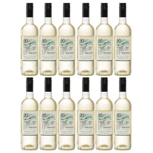 Bodegas Castaño Casa Carmela Semi-Dulce Blanco Halbtrocken Weißwein Vegan Spanien inkl. FeinWert E-Book (12 x 0,75 l) von FeinWert