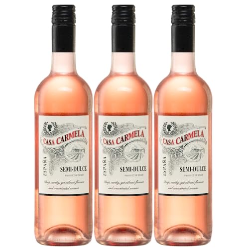 Bodegas Castaño Casa Carmela Semi-Dulce Rosado Halbtrocken Roséwein Vegan Spanien inkl. FeinWert E-Book (3 x 0,75 l) von FeinWert