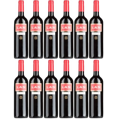 Bodegas LAN Rioja Crianza Rotwein Wein Trocken Spanien inkl. FeinWert E-Book (12 x 0,75l) von FeinWert