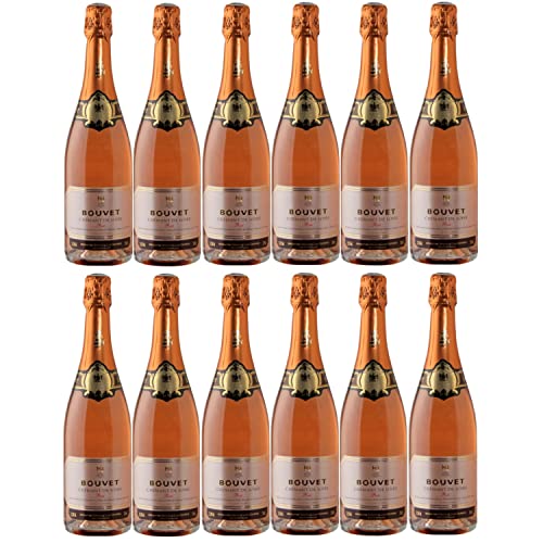 Bouvet Crémant de Loire Brut Rosé Schaumwein Méthode tradionelle vegan Frankreich I FeinWert Paket (6 x 0,75 l) von FeinWert