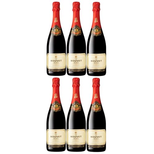 Bouvet Rubis Excellence Rouge Rot Schaumwein Demi-sec Méthode traditionelle vegan Frankreich inkl. FeinWert E-Book 6 x 0,75 l) von FeinWert