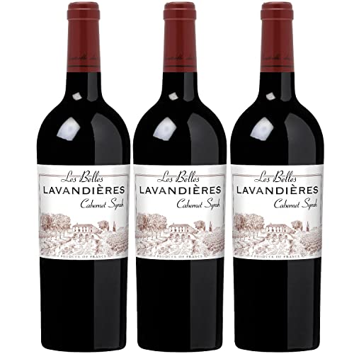 Cabernet-Syrah Les Belles Lavandières Pays d'Oc IGP Rotwein Wein trocken Frankreich I FeinWert Paket (3 x 0,75l) von FeinWert