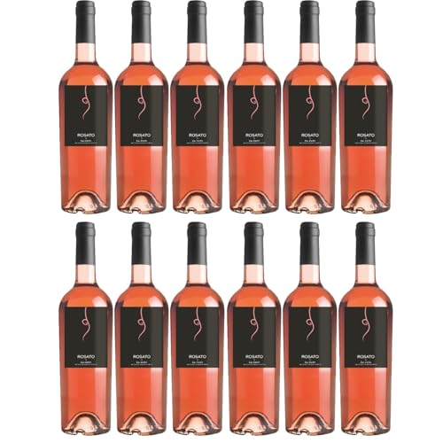 Cantine Minini Salento Rosato IGT Tialini Minini Roséwein Wein Trocken Apulien Italien inkl. FeinWert E-Book (12 x 0,75l) von FeinWert
