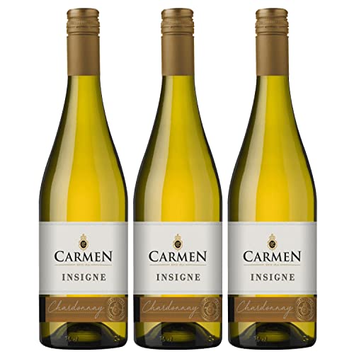 Carmen Chardonnay Weißwein Wein trocken Chile I FeinWert Paket (3 x 0,75l) von FeinWert