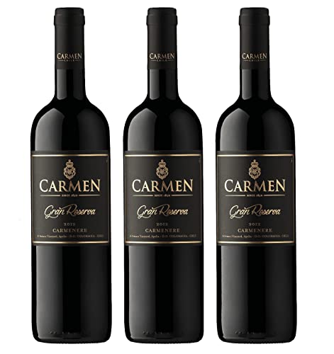 Carmen Gran Reserva Carmenère Rotwein Wein trocken Chile I FeinWert Paket (3 x 0,75l) von FeinWert