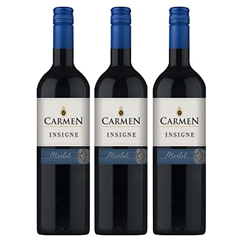 Carmen Merlot Rotwein Wein trocken Chile I FeinWert Paket (3 x 0,75l) von FeinWert