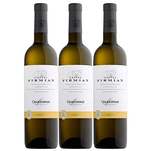 Castel Firmian Chardonnay Trentino DOC Weißwein Wein trocken Italien I FeinWert Paket (3 Flaschen) von FeinWert