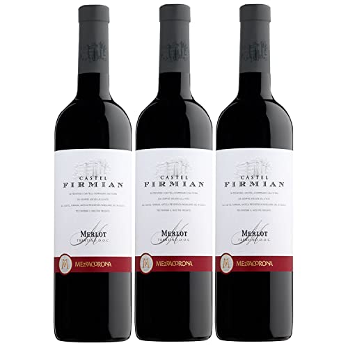 Castel Firmian Merlot Trentino DOC Rotwein Wein trocken Italien I FeinWert Paket (3 Flaschen) von FeinWert