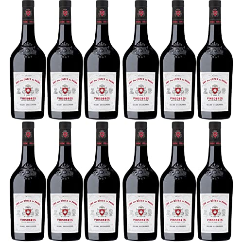 Cellier des Dauphins Vinsobres Cru des Côtes du Rhône Rotwein Wein trocken Frankreich I Visando Paket (12 Flaschen) von FeinWert