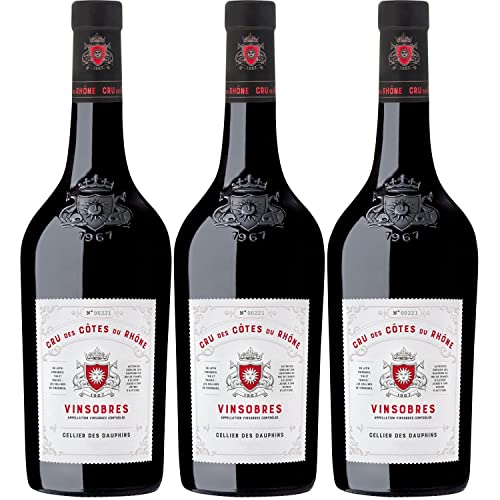 Cellier des Dauphins Vinsobres Cru des Côtes du Rhône Rotwein Wein trocken Frankreich I Visando Paket (3 Flaschen) von FeinWert