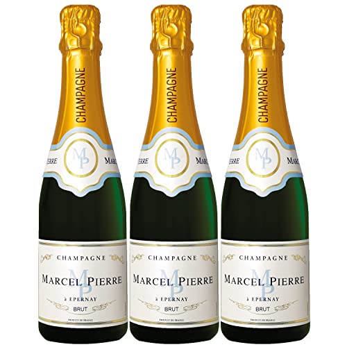 Champagner Marcel Pierre Brut Weißwein und prickelnd Wein trocken Frankreich I FeinWert Paket (3 x 0,375l) von FeinWert