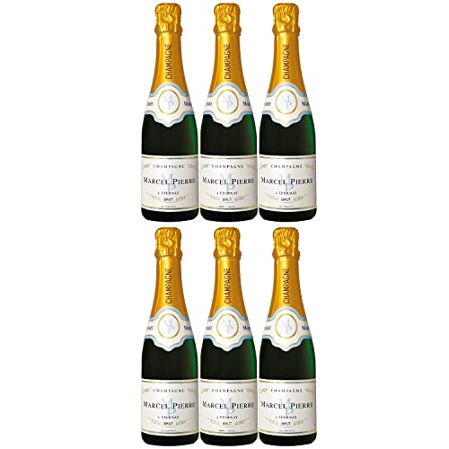 Champagner Marcel Pierre Brut Weißwein und prickelnd Wein trocken Frankreich I FeinWert Paket (6 x 0,375l) von FeinWert