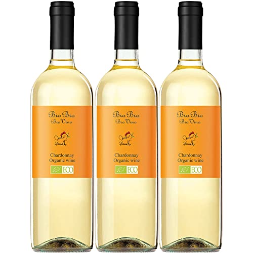 Chardonnay IGT Bio Bio Bio Weißwein Wein trocken Italien I Visando Paket (3 x 0,75l) von FeinWert