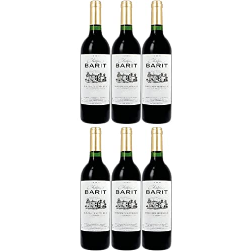 Château Barit Bordeaux supérieur AOC Rotwein Wein trocken Frankreich I FeinWert Paket (6 x 0,75l) von FeinWert