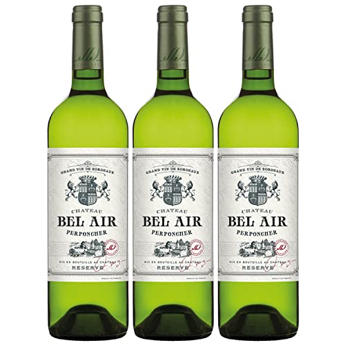 Château Bel Air Sauvignon Blanc Réserve AOC Weißwein Wein trocken Frankreich I FeinWert Paket (3 x 0,75l) von FeinWert