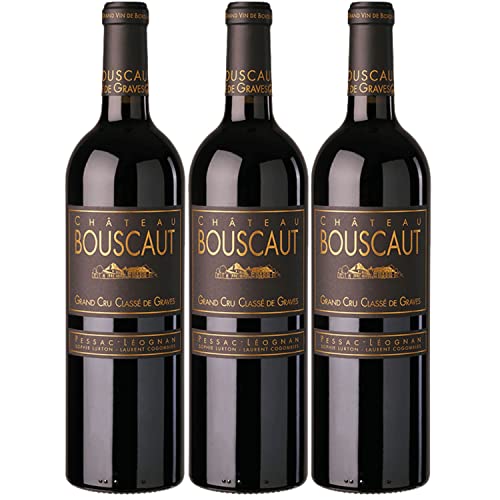 Château Bouscaut Pessac-Léognan Grand Cru classé de Graves AOC Rotwein Wein trocken Frankreich I FeinWert Paket (3 x 0,75l) von FeinWert