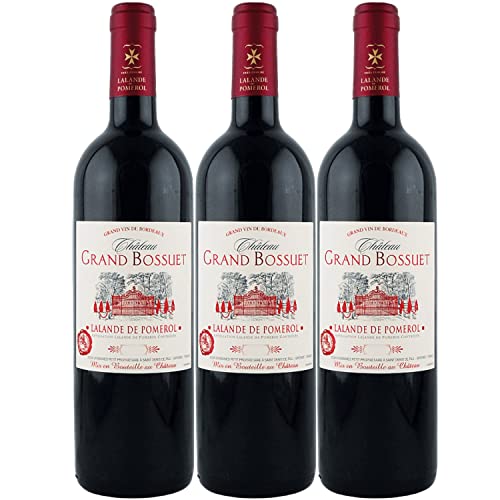 Château Grand Bossuet Lalande de Pomerol AOC Rotwein Wein trocken Frankreich I FeinWert Paket (3 x 0,75l) von FeinWert